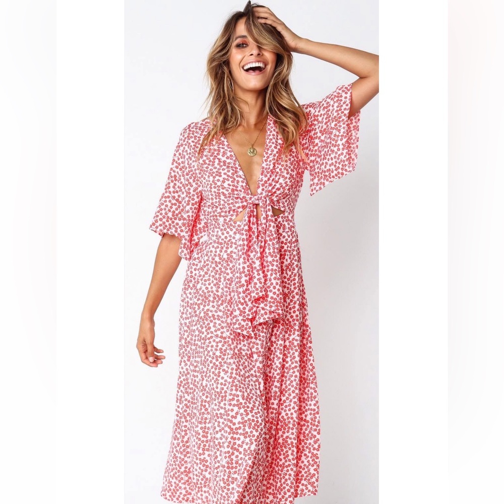 Shareen Collections Australia Flowy Floral Summer-Fall Midi Dress US 4